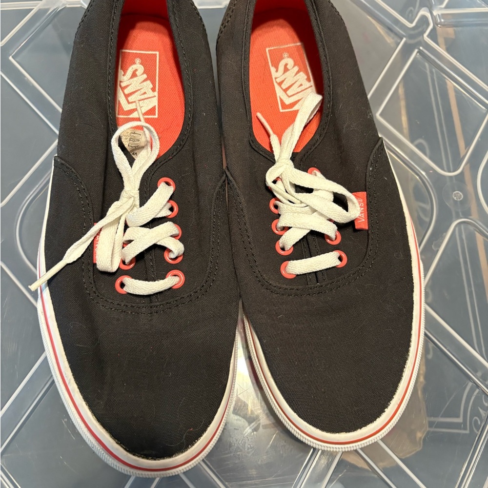 Vans Black and Red Canvas Men's Sneakers